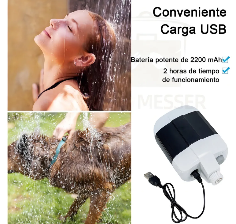Regadera portátil con bomba
